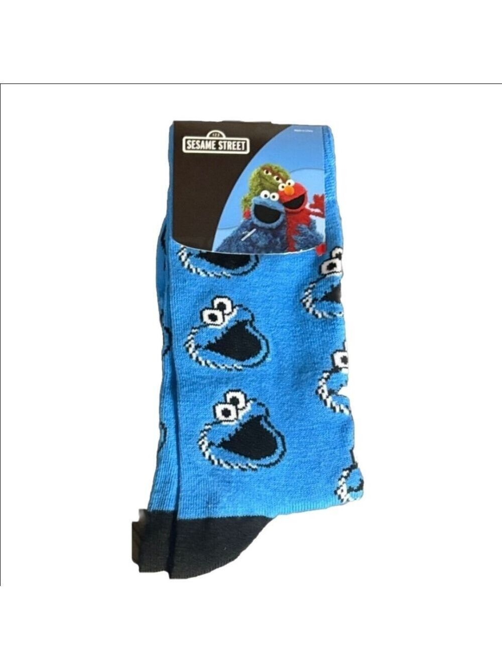 4/$25 Sesame Street Cookie Monster Socks Unisex New